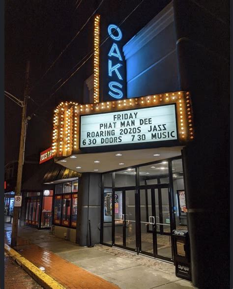 Oaks theater oakmont pa - The Oaks Theater is a multi-purpose entertainment venue featuring live comedy, music, movies and more, located in Oakmont, PA just 12 miles northeast of downtown Pittsburgh. The Oaks first opened in 1938 as a single-screen movie house and was renovated in 2015 to provide a new life of entertainment. 